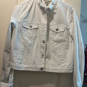 Womens denim jean jacket size M white